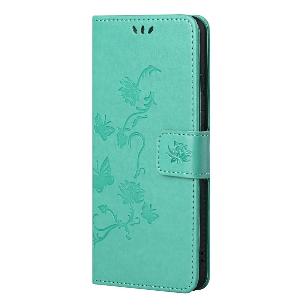 Custodia in pelle a farfalle per Samsung Galaxy S22, Verde
