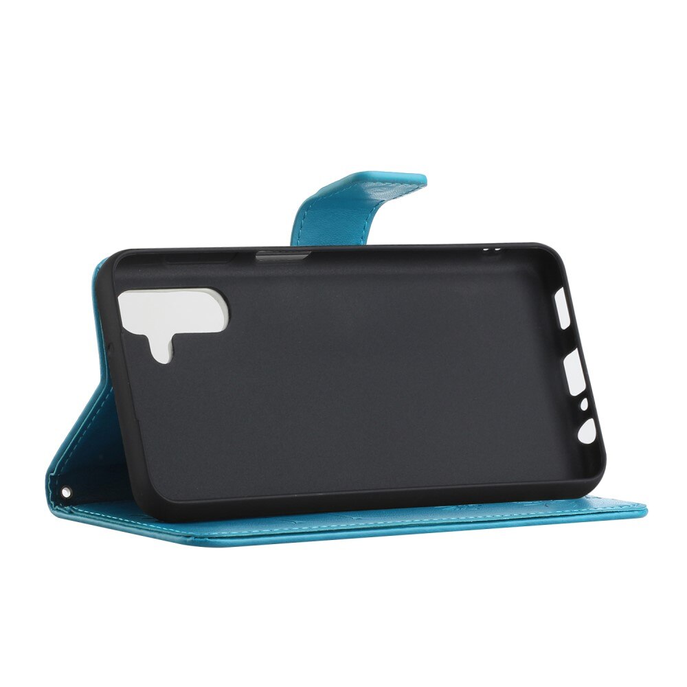 Custodia in pelle a farfalle per Samsung Galaxy A04s, Blu