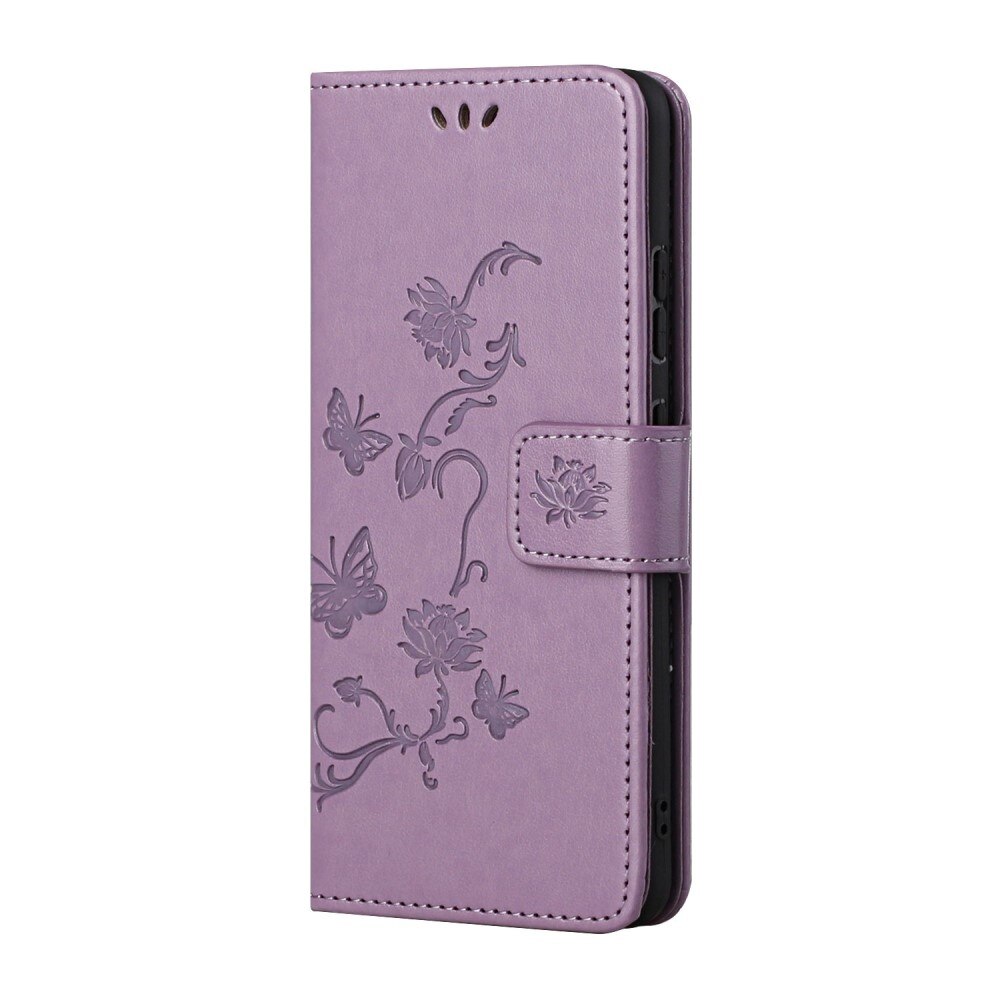 Custodia in pelle a farfalle per Samsung Galaxy A04s, Viola