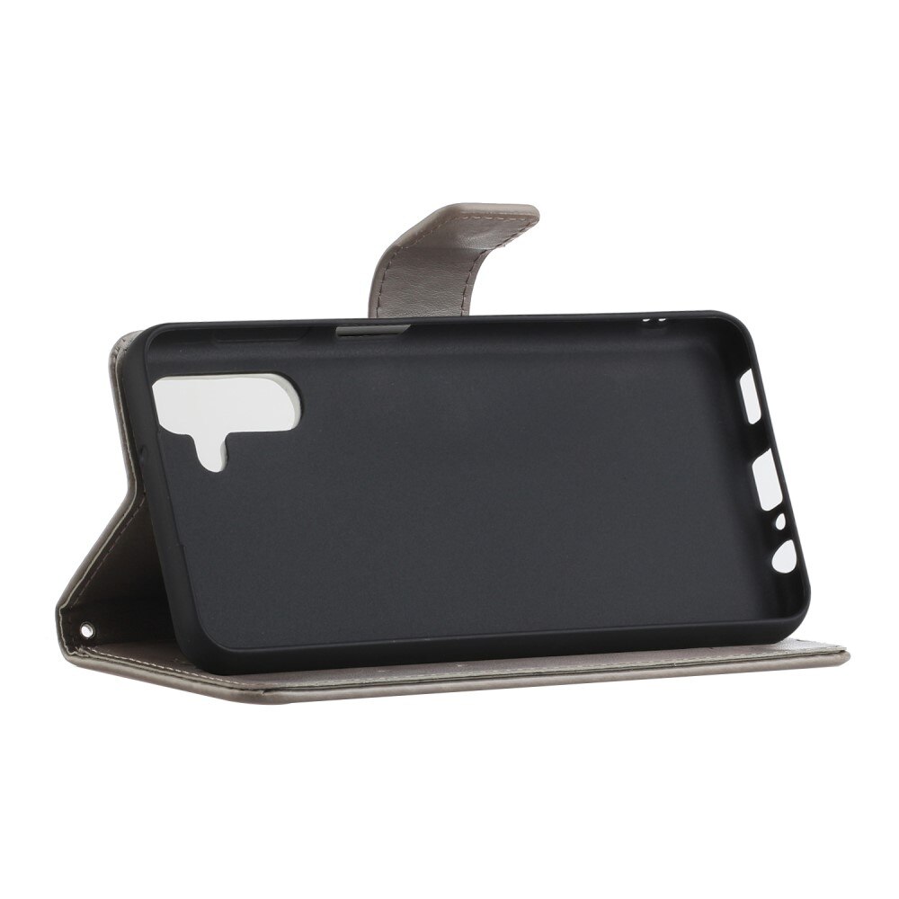 Custodia in pelle a farfalle per Samsung Galaxy A04s, Grigio