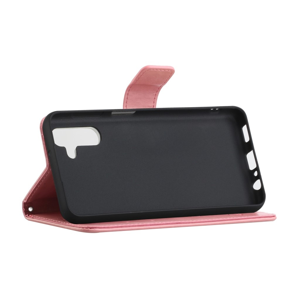 Custodia in pelle a farfalle per Samsung Galaxy A04s, Rosa