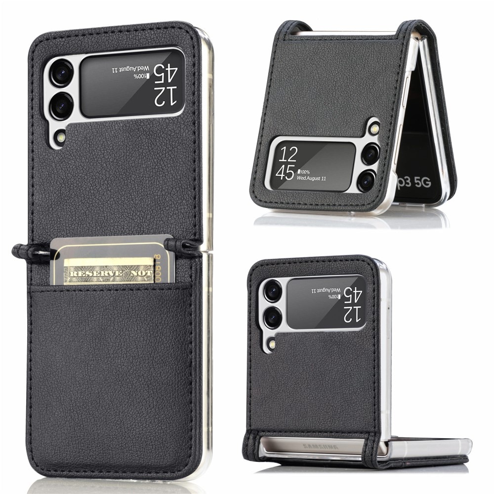 Cover portafoglio Slim Card Wallet Samsung Galaxy Z Flip 3 Nero