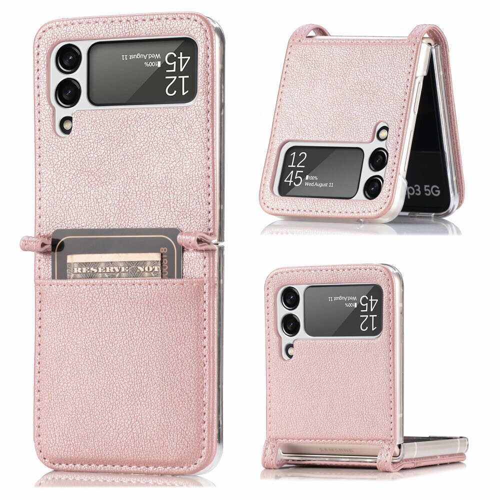 Cover portafoglio Slim Card Wallet Samsung Galaxy Z Flip 3 Rosa