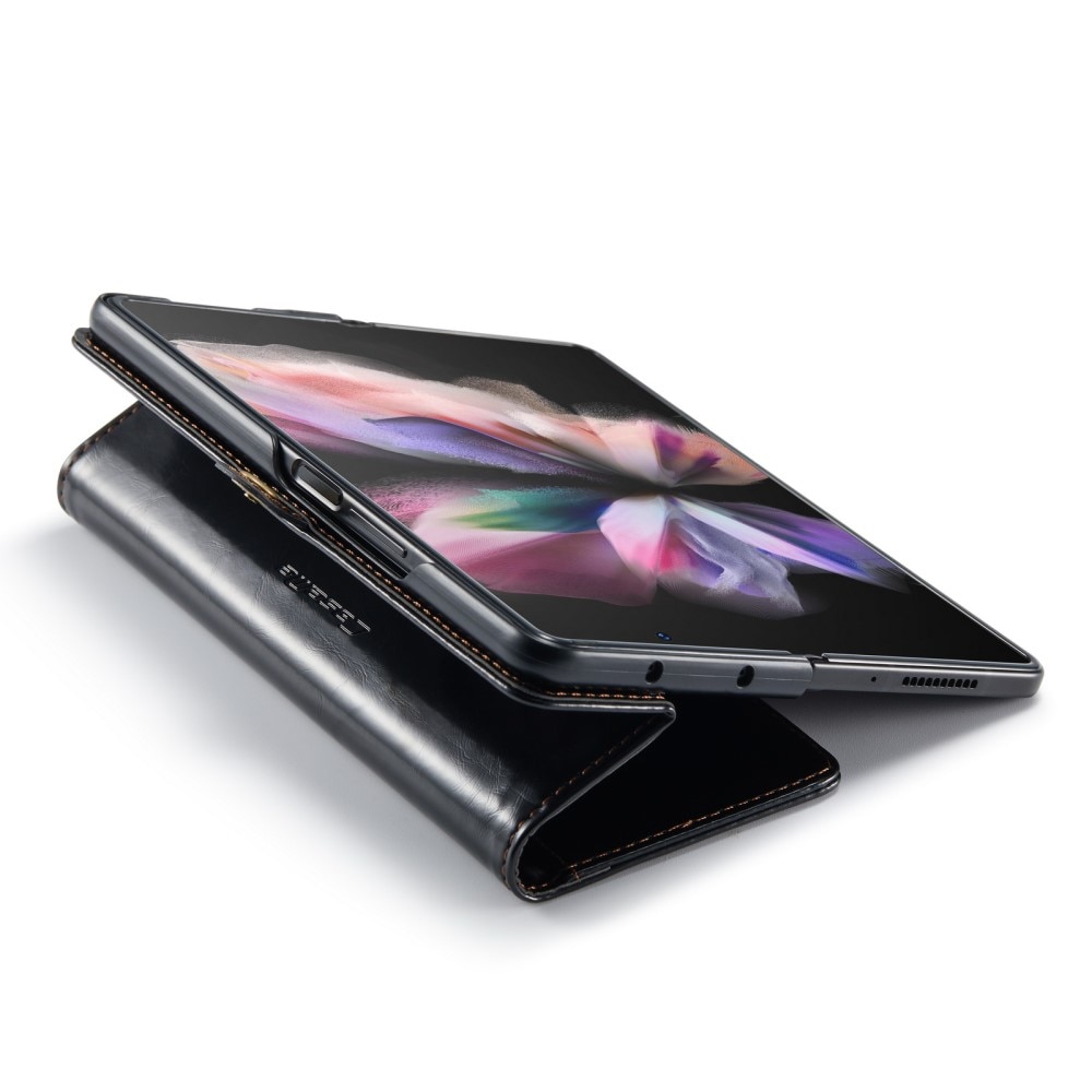 Custodia in pelle Samsung Galaxy Z Fold 3 Nero