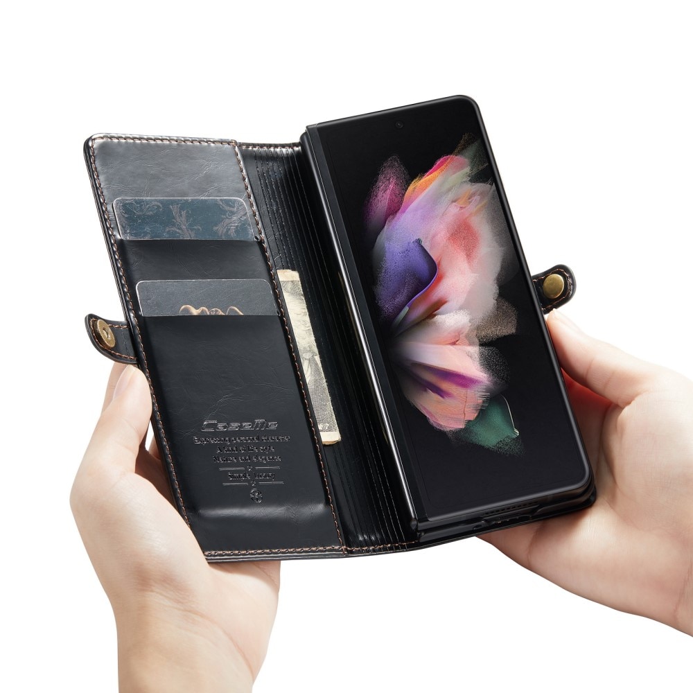 Custodia in pelle Samsung Galaxy Z Fold 3 Nero