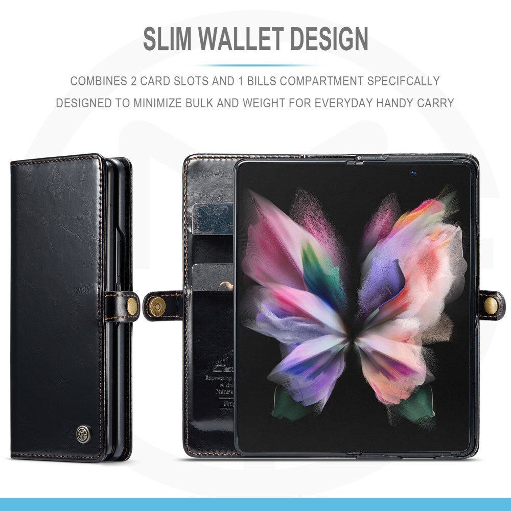 Custodia in pelle Samsung Galaxy Z Fold 3 Nero