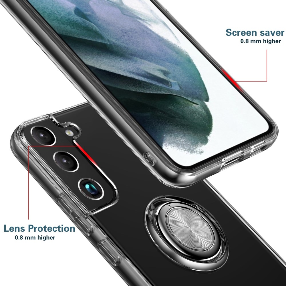 Cover Finger Ring Kickstand Samsung Galaxy S22 Trasparente