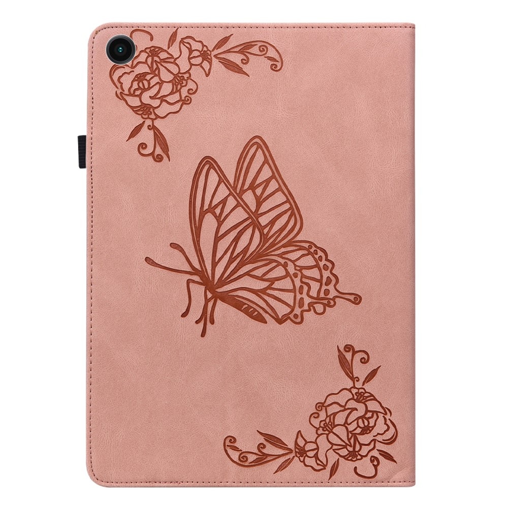 Custodia in pelle con farfalla Samsung Galaxy Tab A8 10.5 Rosa