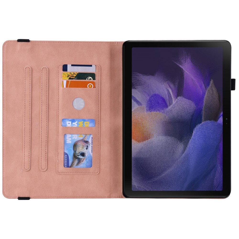 Custodia in pelle con farfalla Samsung Galaxy Tab A8 10.5 Rosa