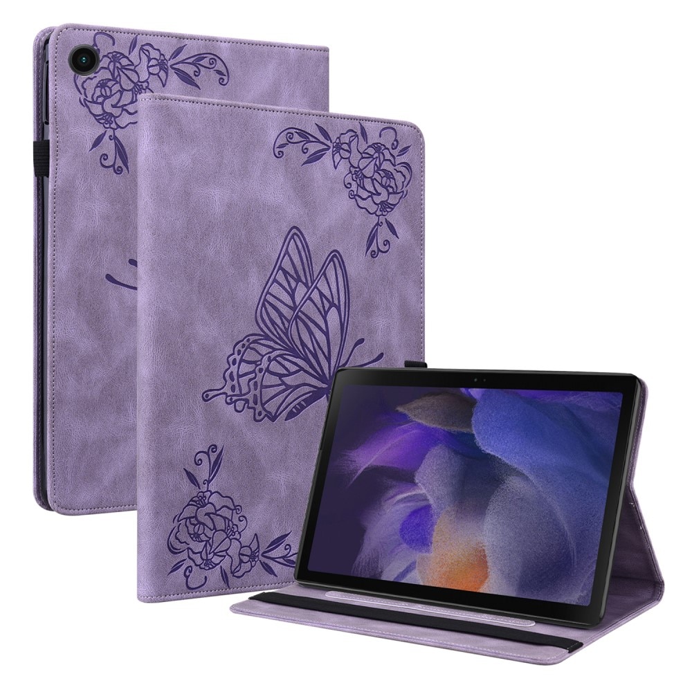 Custodia in pelle con farfalla Samsung Galaxy Tab A8 10.5 Viola