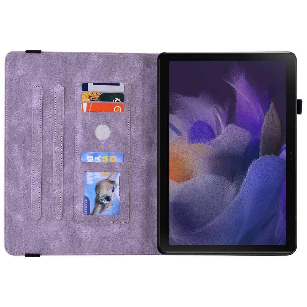 Custodia in pelle con farfalla Samsung Galaxy Tab A8 10.5 Viola