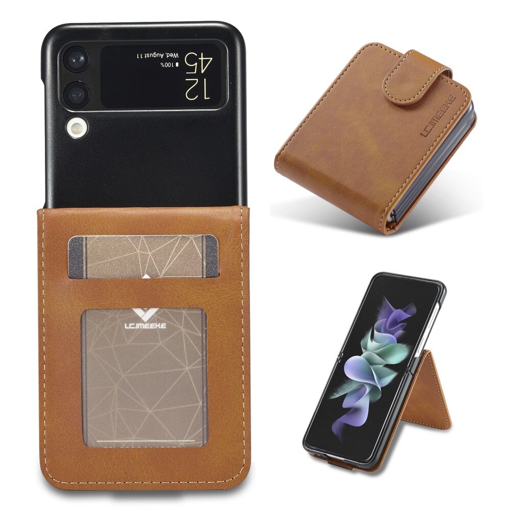 Custodie a portafoglio Samsung Galaxy Z Flip 3 Cognac