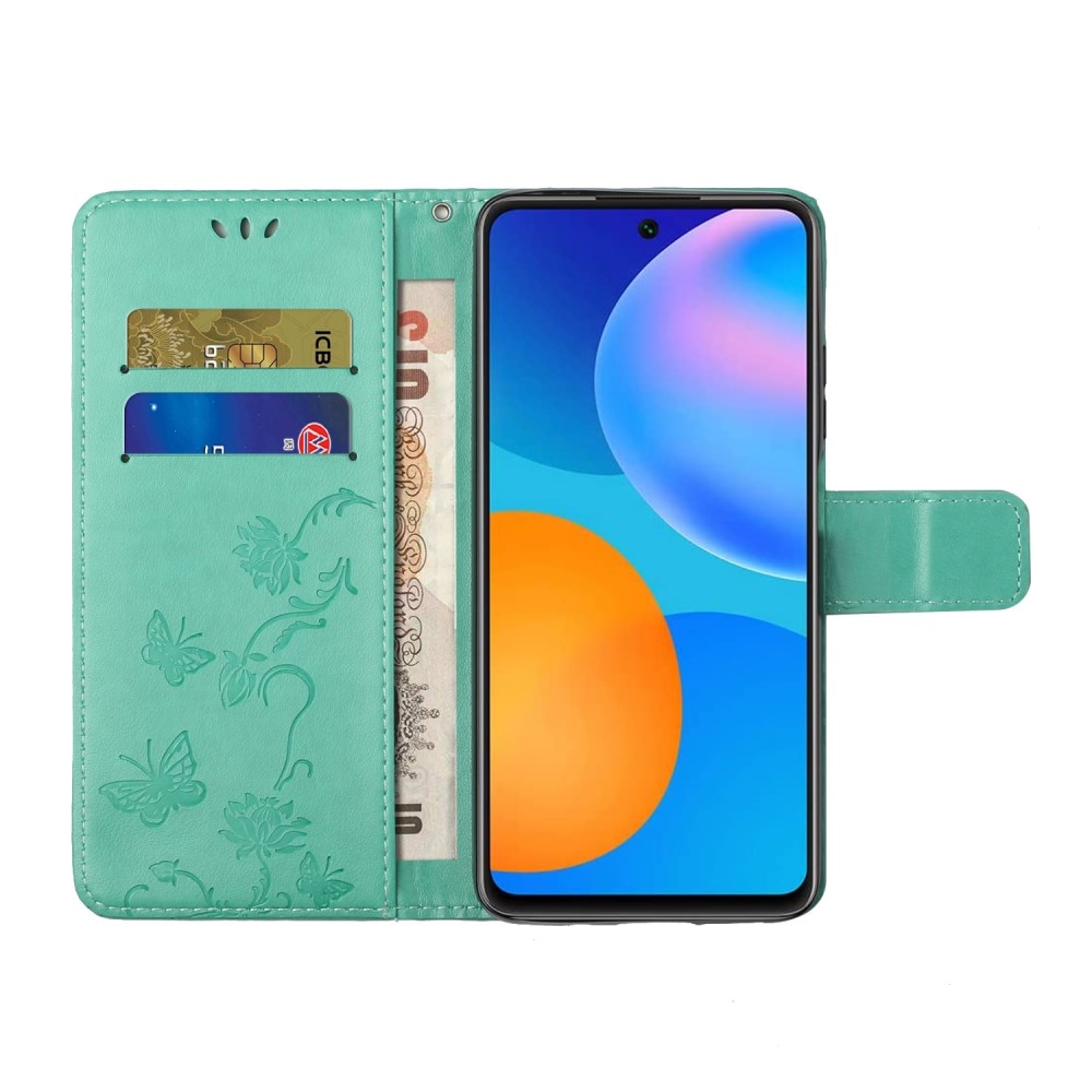 Custodia in pelle a farfalle per Samsung Galaxy A53, Verde