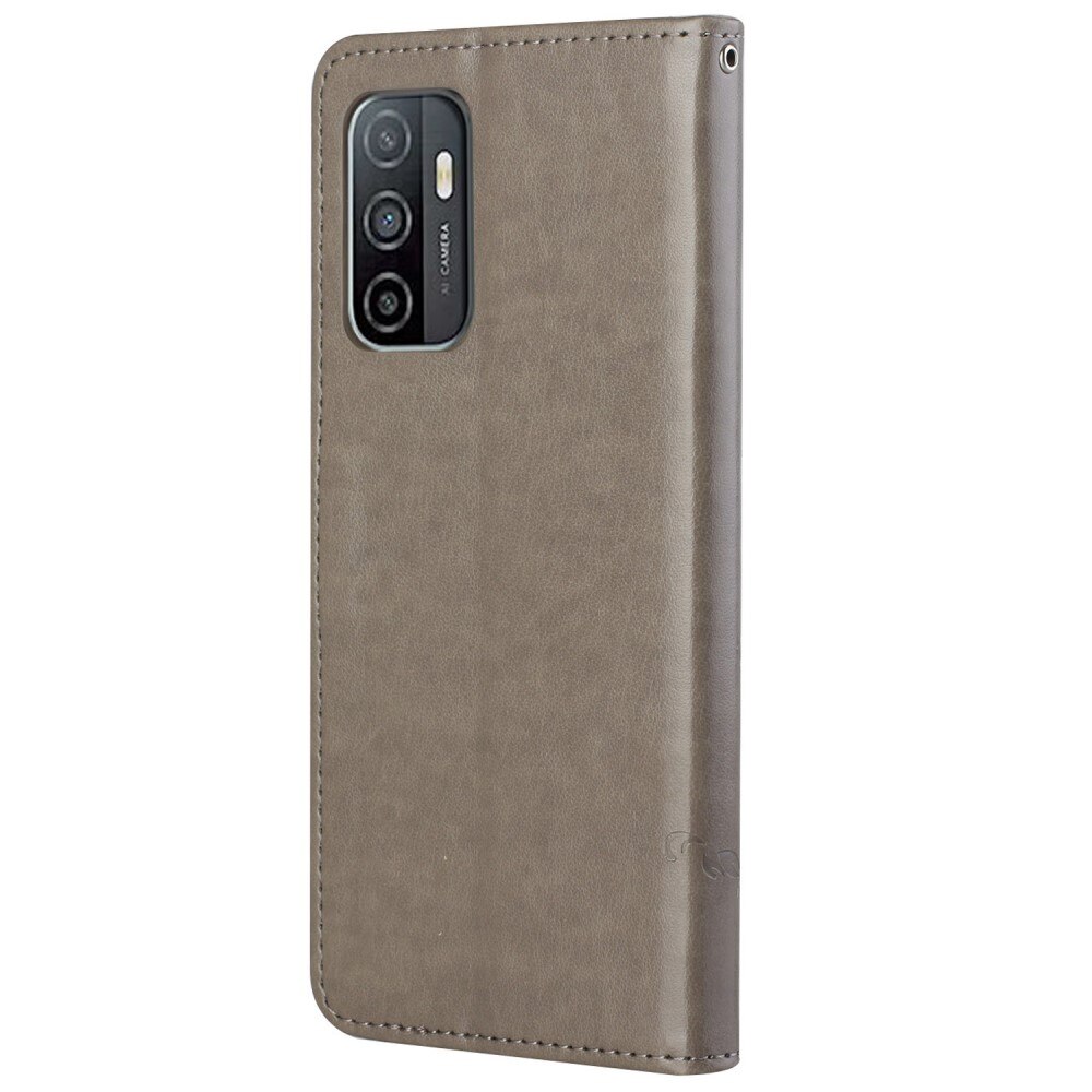 Custodia in pelle a farfalle per Samsung Galaxy A33, Grigio