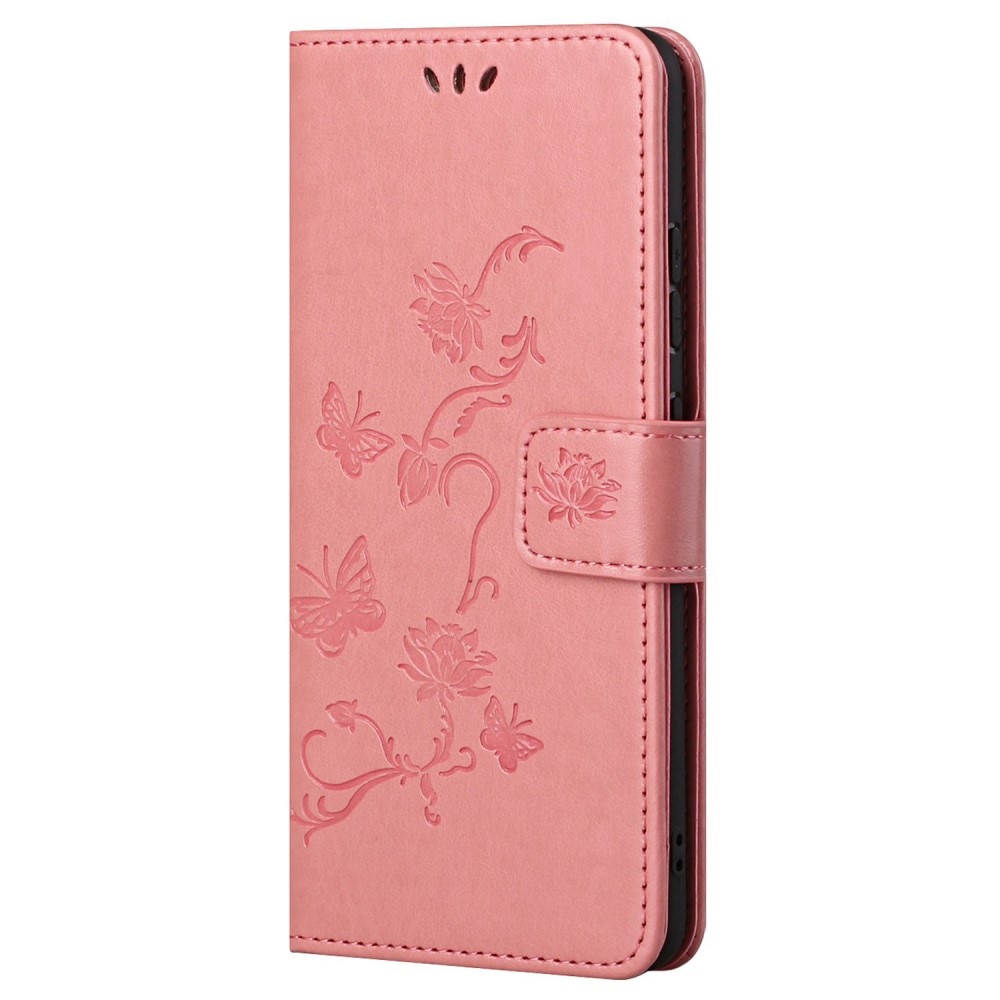 Custodia in pelle a farfalle per Samsung Galaxy A33, rosa
