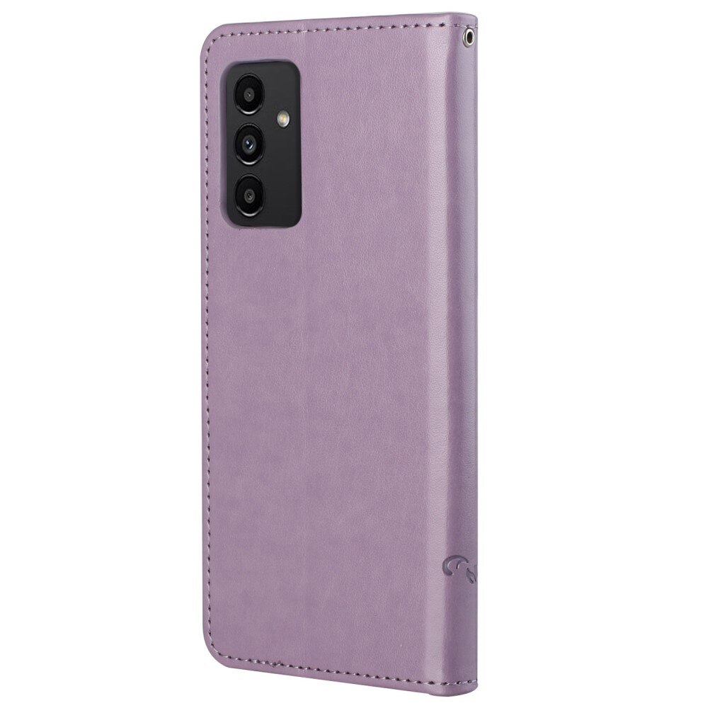 Custodia in pelle a farfalle per Samsung Galaxy A13, Viola