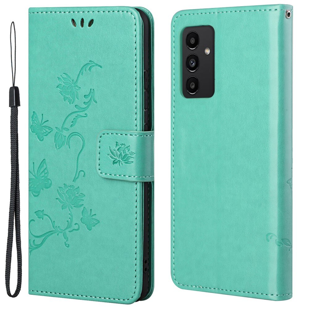 Custodia in pelle a farfalle per Samsung Galaxy A13, verde