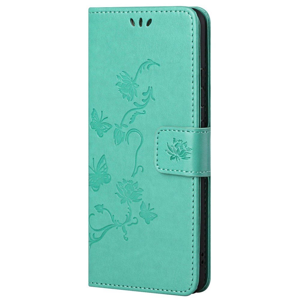 Custodia in pelle a farfalle per Samsung Galaxy A13, Verde