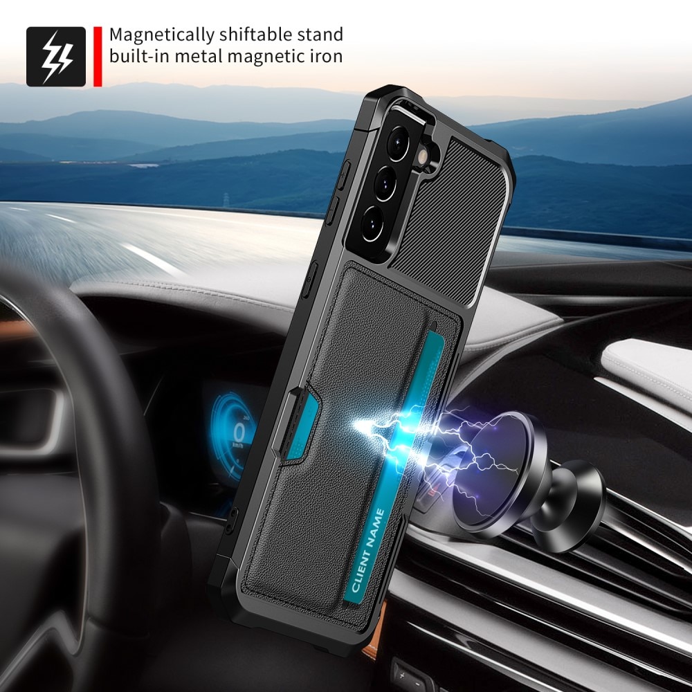 Cover Tough Card Case Samsung Galaxy S22 Plus Nero