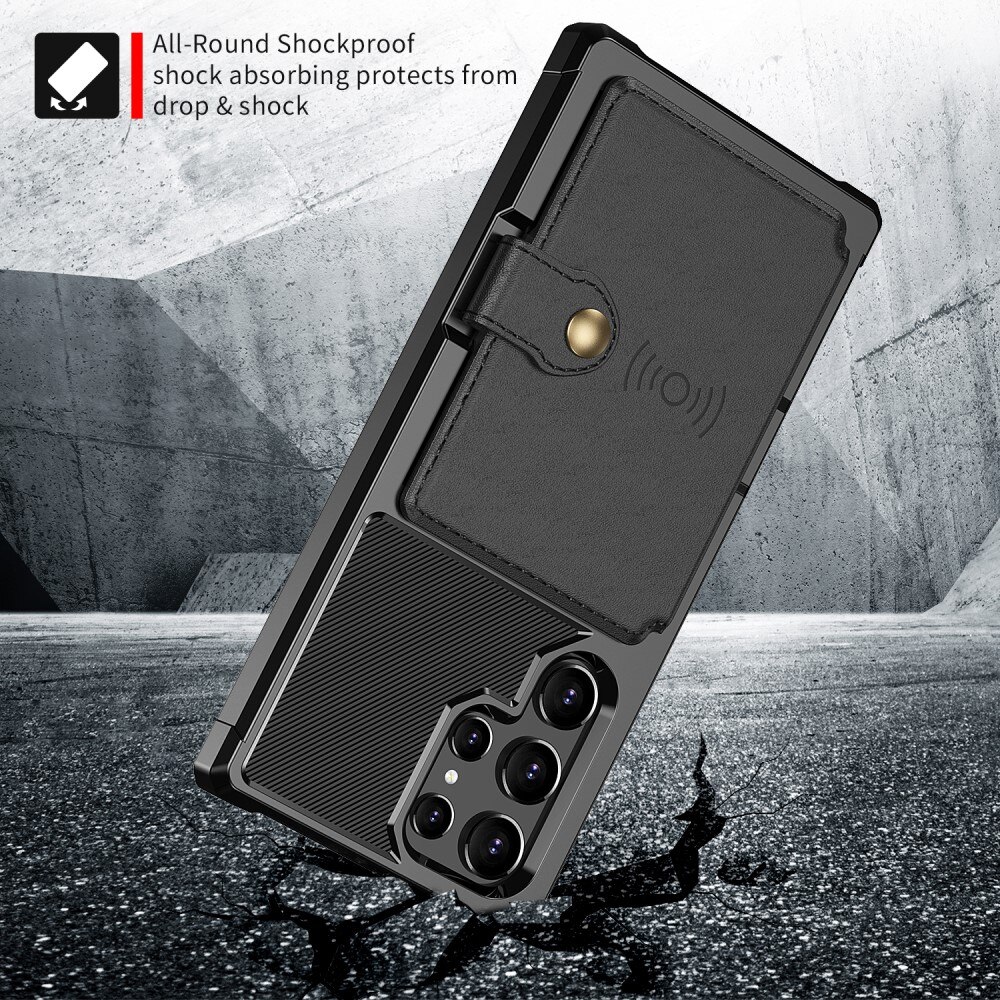 Cover con portacarte Tough Multi-slot Samsung Galaxy S22 Ultra Nero