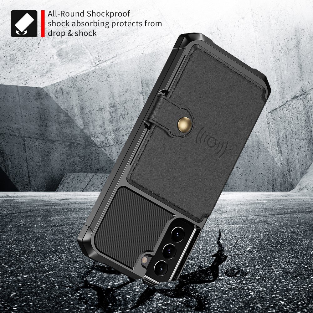 Cover con portacarte Tough Multi-slot Samsung Galaxy S22 Nero