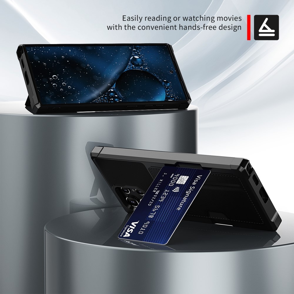 Cover Tough Card Case Samsung Galaxy S22 Ultra Nero