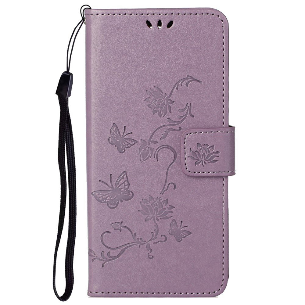 Custodia in pelle a farfalle per Samsung Galaxy A73 5G, Viola