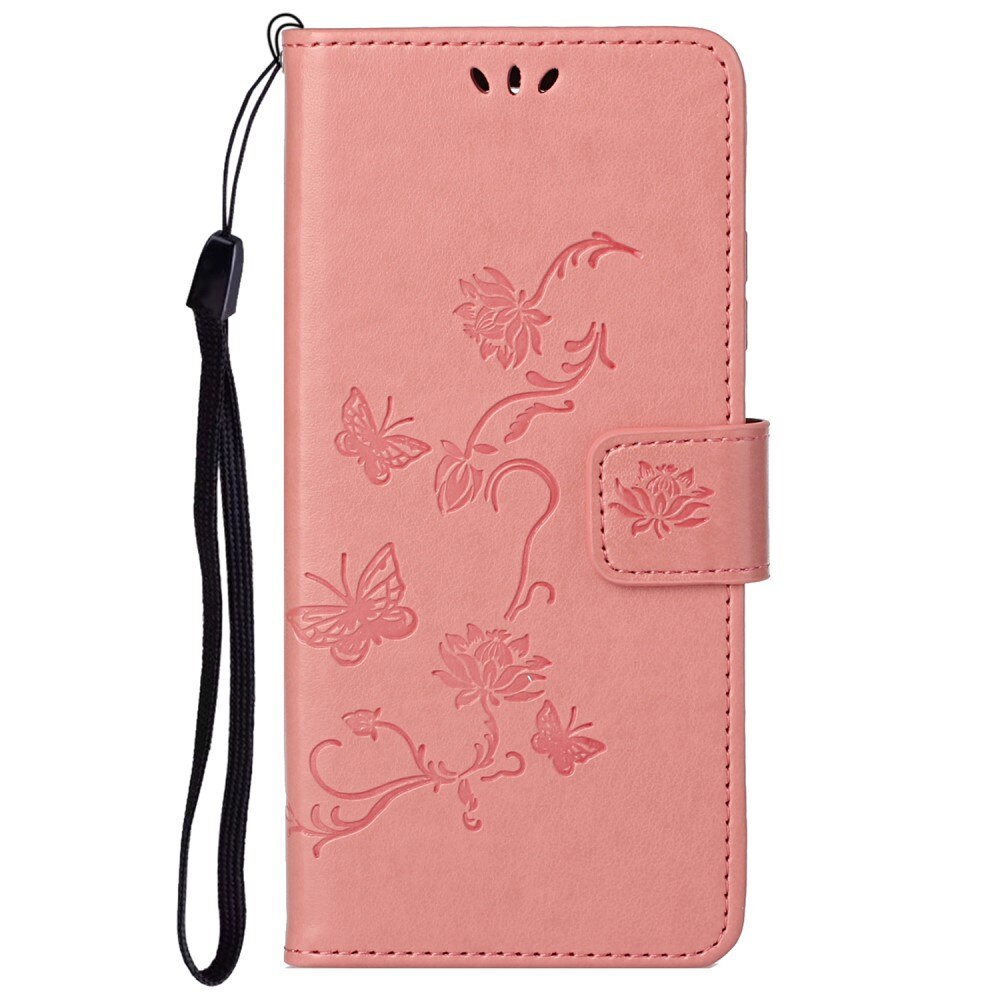 Custodia in pelle a farfalle per Samsung Galaxy A73 5G, Rosa