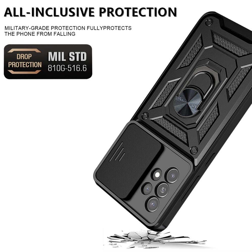 Cover ibride con anello e protezione fotocamera Samsung Galaxy A33 Nero