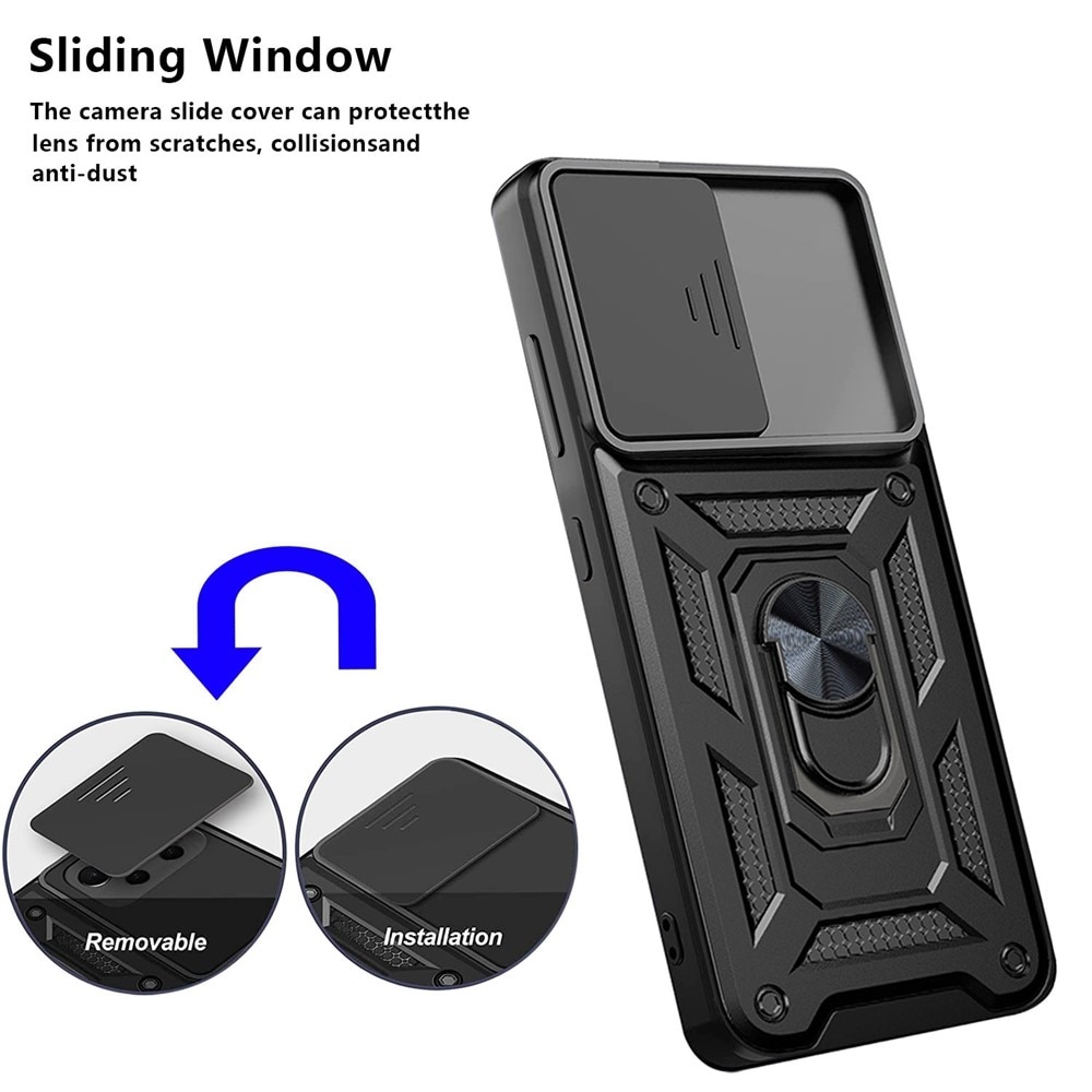 Cover ibride con anello e protezione fotocamera Samsung Galaxy A33 Nero