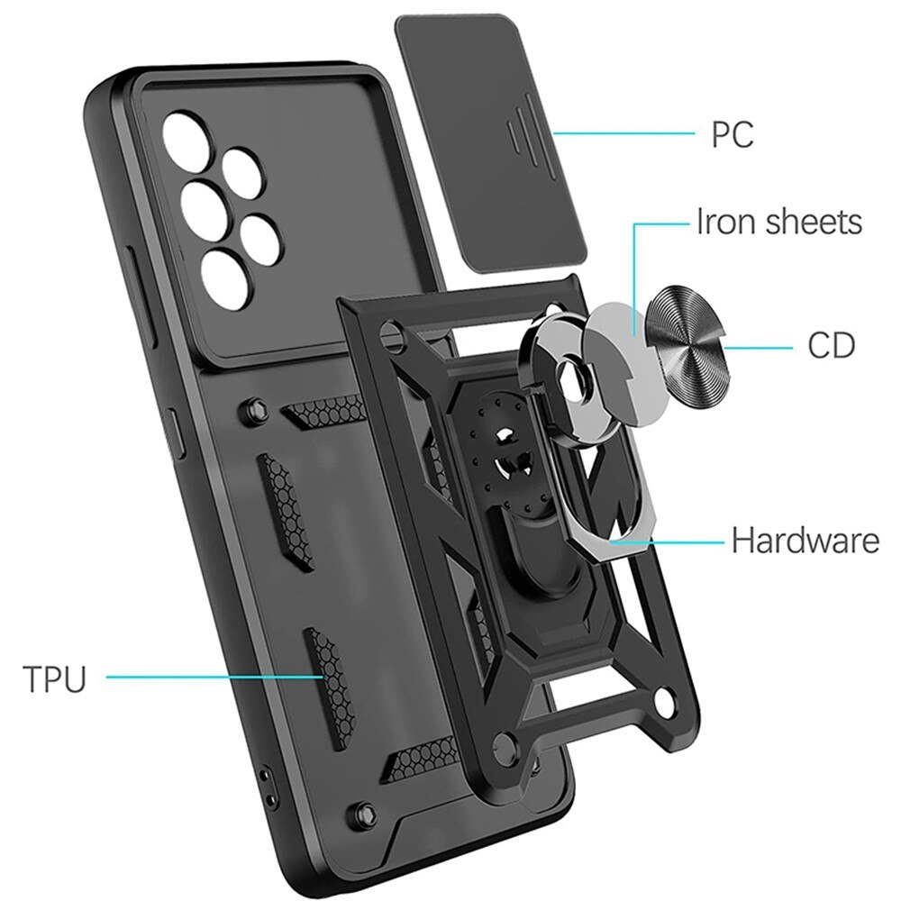 Cover ibride con anello e protezione fotocamera Samsung Galaxy A33 Nero