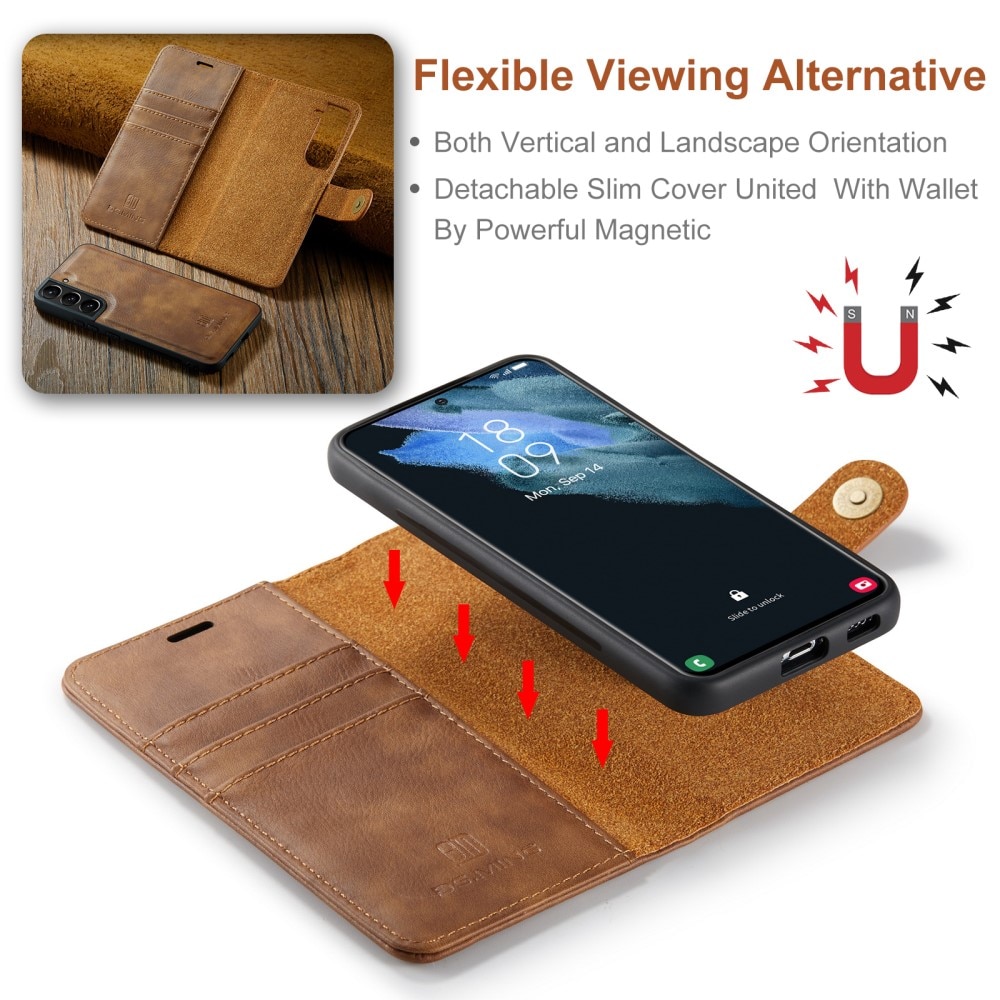 Cover portafoglio Magnet Wallet Samsung Galaxy S22 Plus Cognac