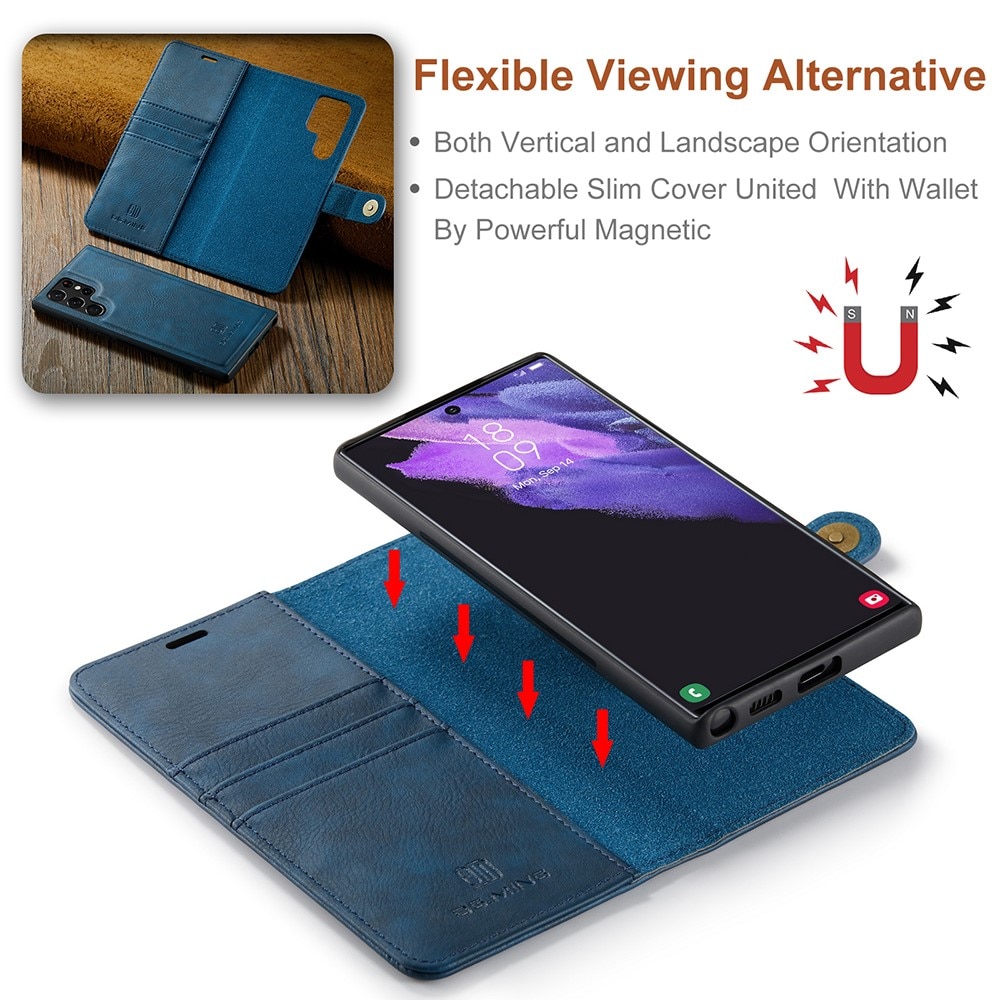 Cover portafoglio Magnet Wallet Samsung Galaxy S22 Ultra Blue