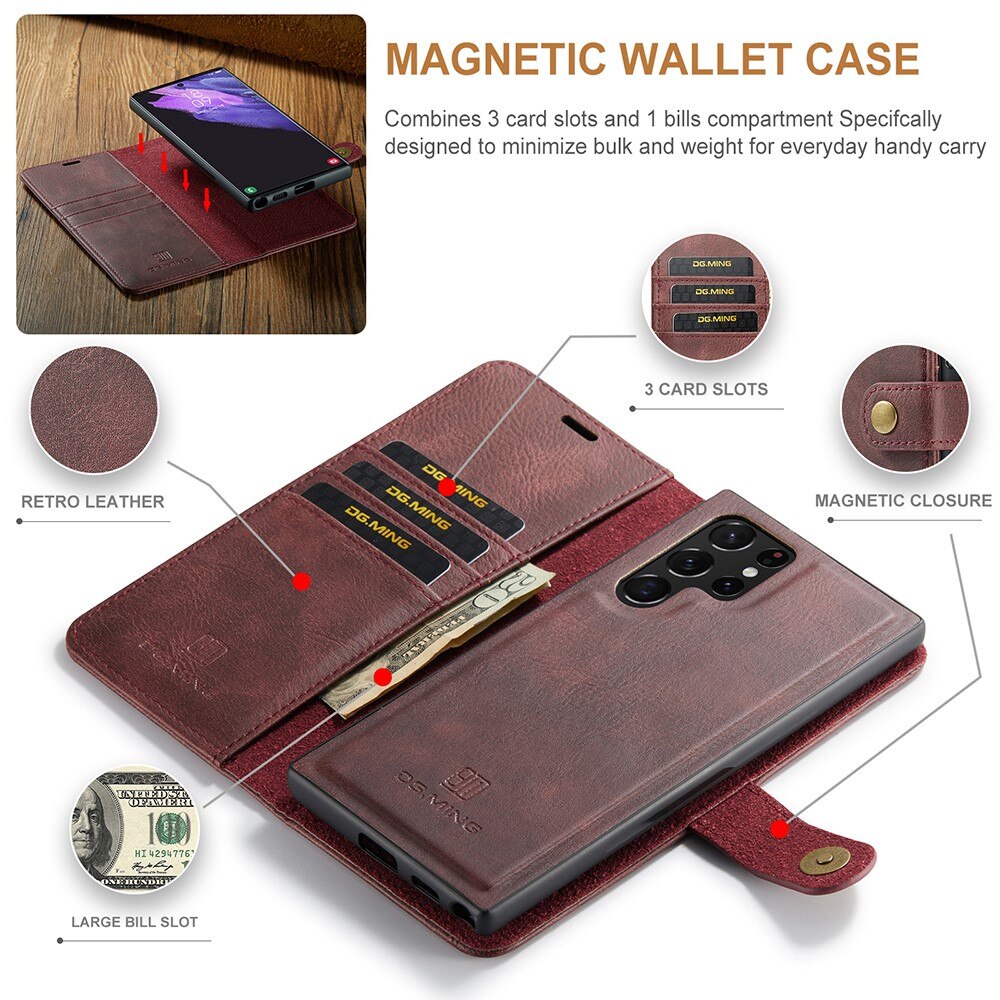 Cover portafoglio Magnet Wallet Samsung Galaxy S22 Ultra Rosso