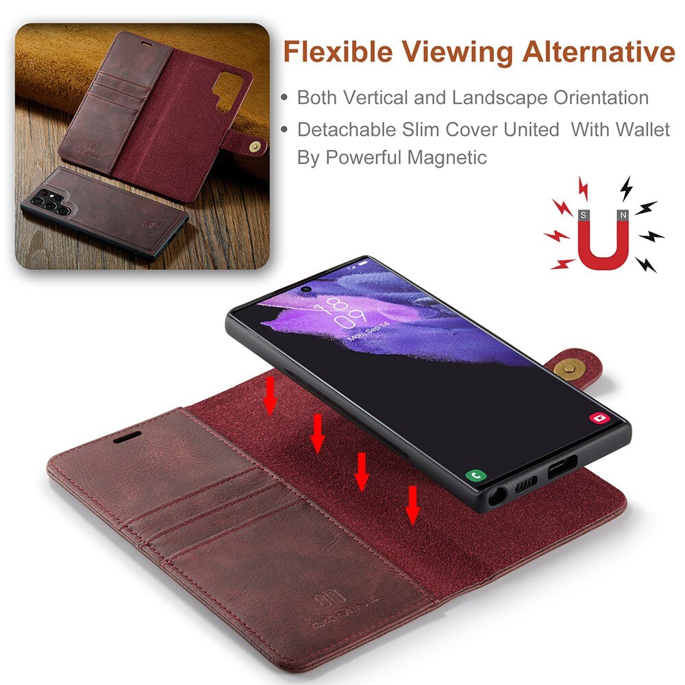 Cover portafoglio Magnet Wallet Samsung Galaxy S22 Ultra Rosso