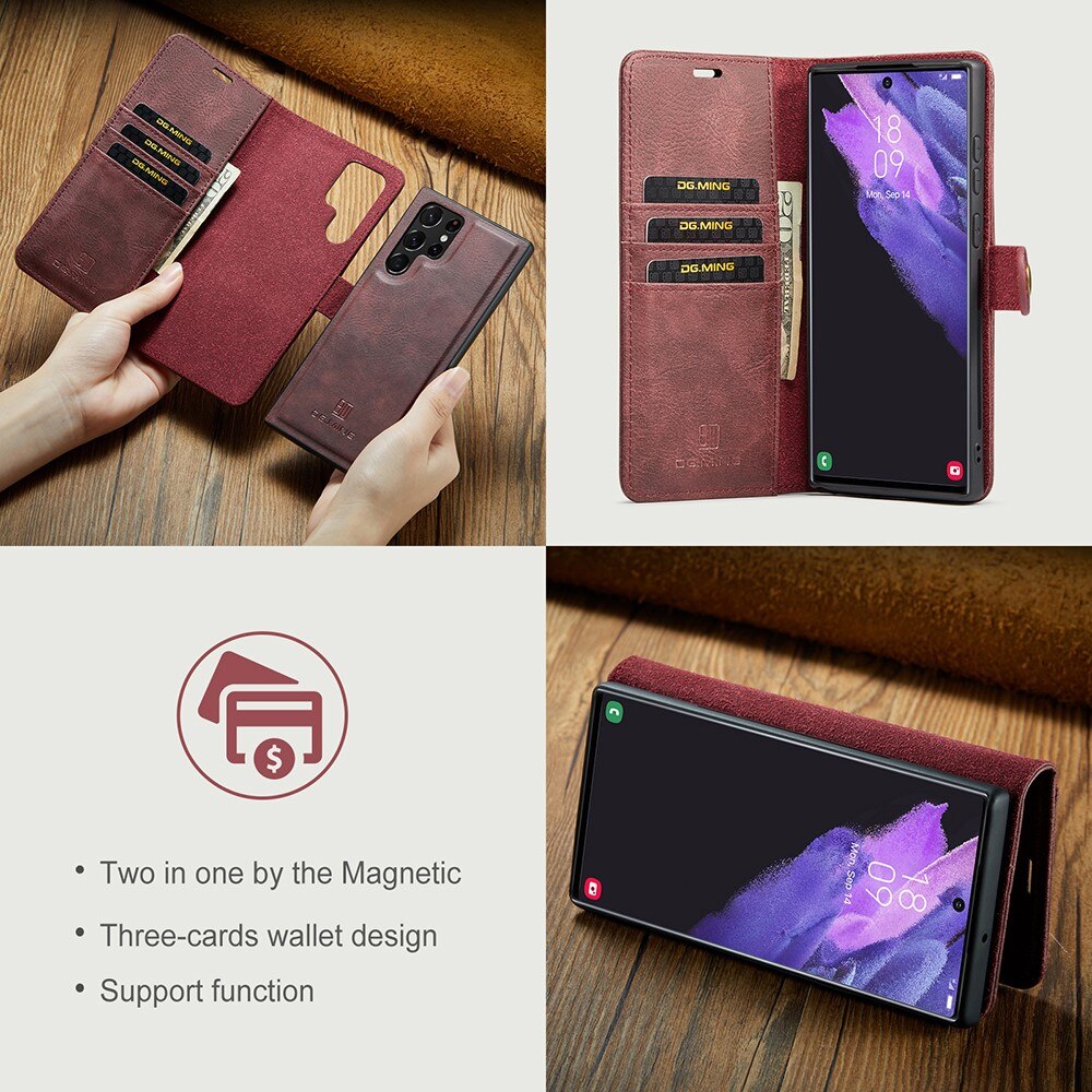 Cover portafoglio Magnet Wallet Samsung Galaxy S22 Ultra Rosso