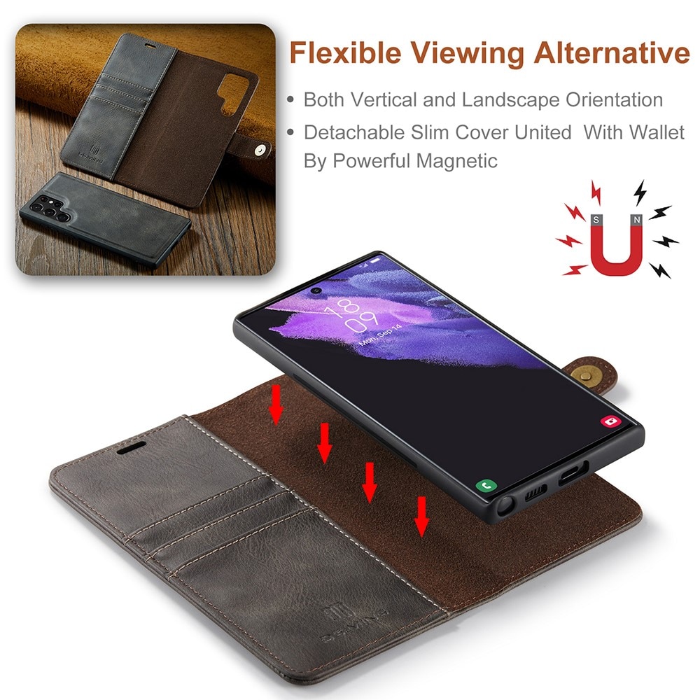Cover portafoglio Magnet Wallet Samsung Galaxy S22 Ultra Brown