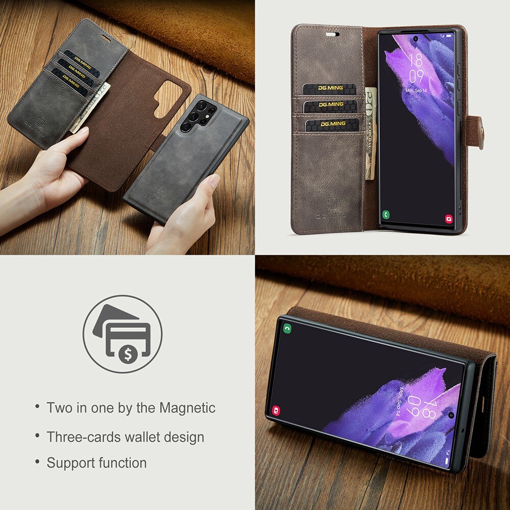 Cover portafoglio Magnet Wallet Samsung Galaxy S22 Ultra Marrone