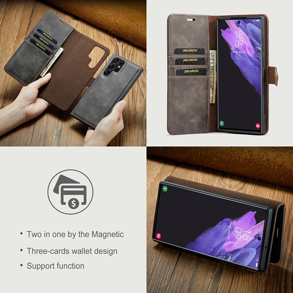 Cover portafoglio Magnet Wallet Samsung Galaxy S22 Ultra Brown