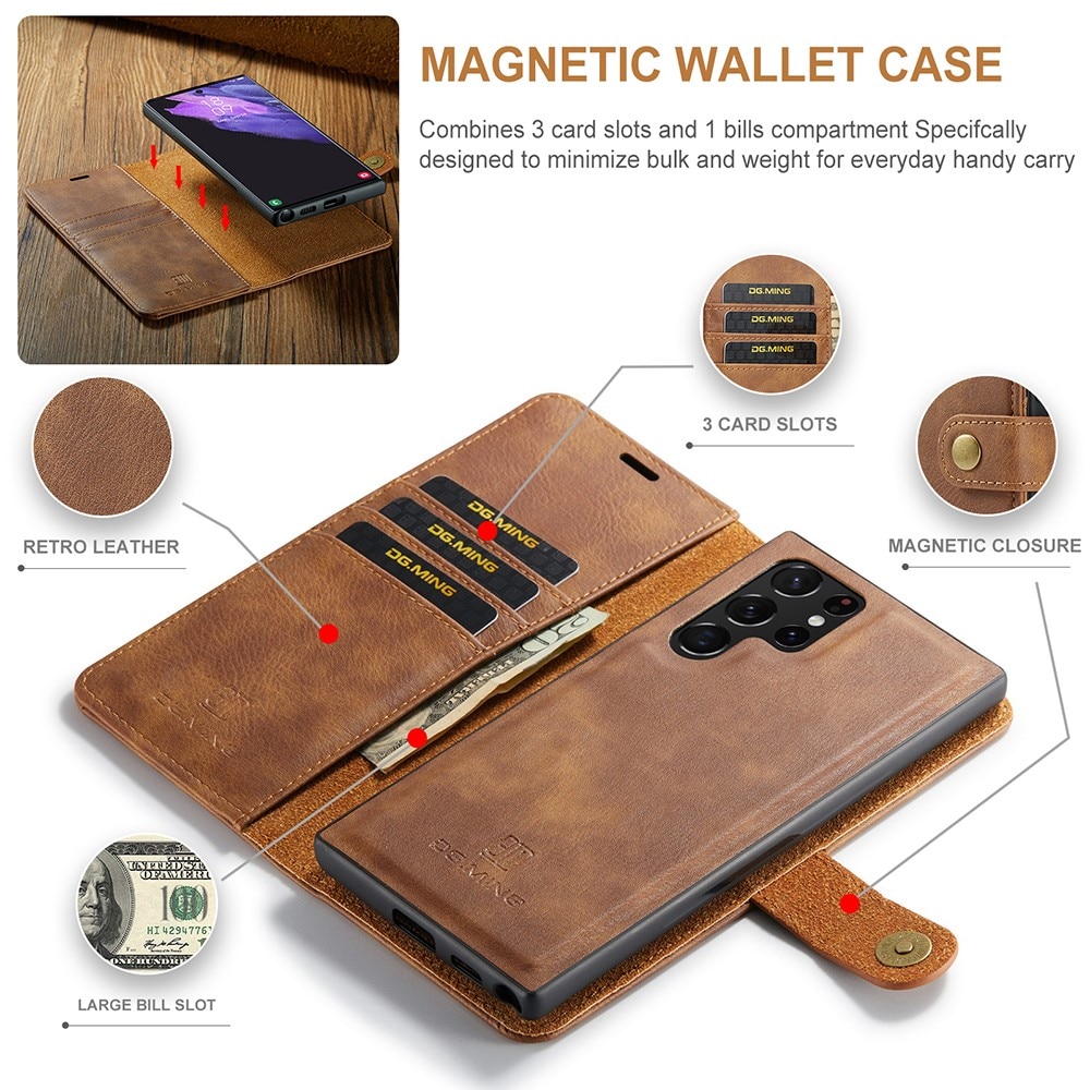 Cover portafoglio Magnet Wallet Samsung Galaxy S22 Ultra Cognac