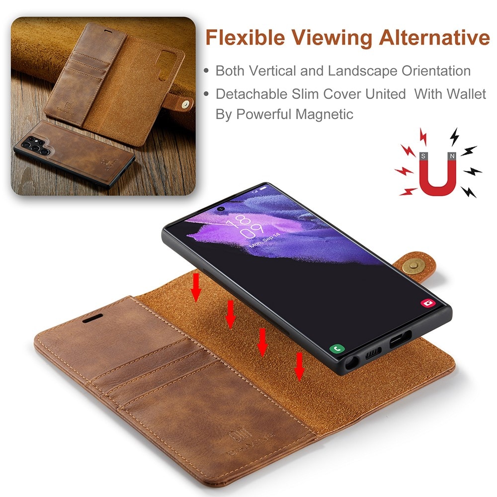 Cover portafoglio Magnet Wallet Samsung Galaxy S22 Ultra Cognac