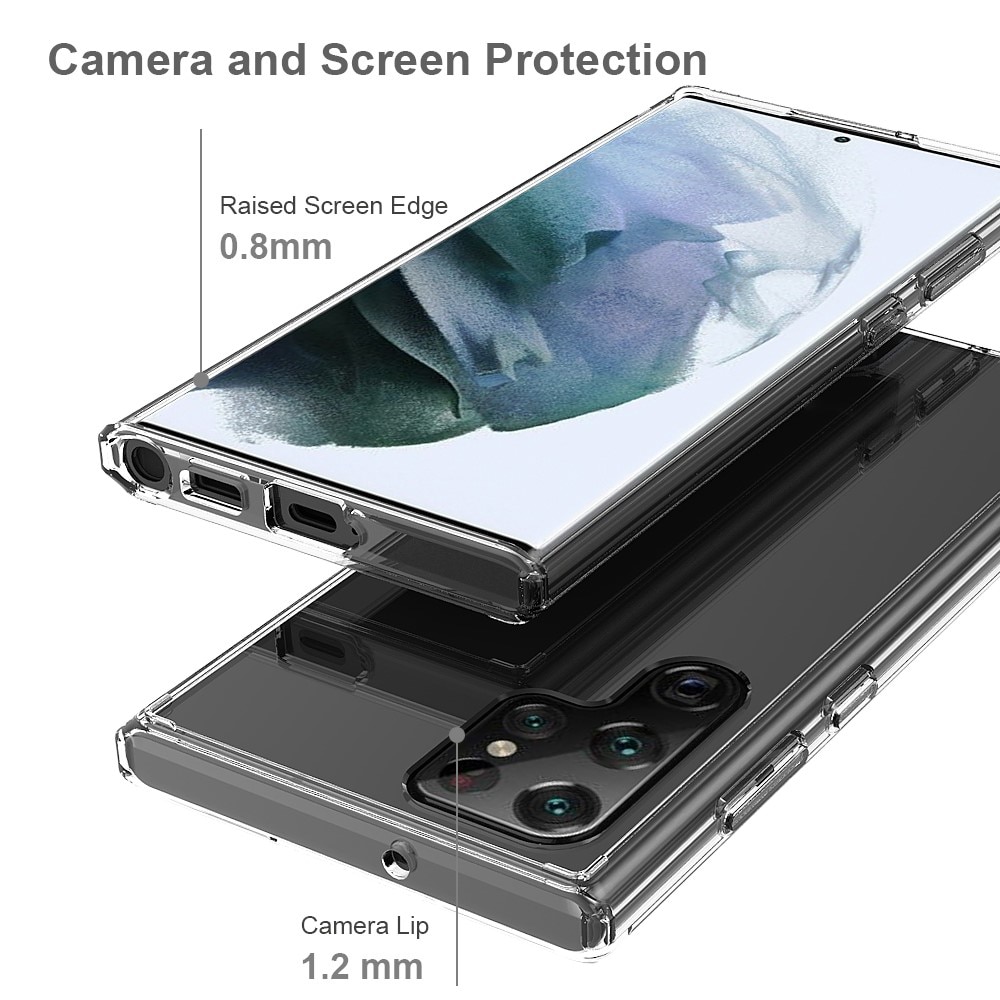 Cover ibrido Crystal Hybrid per Samsung Galaxy S22 Ultra, trasparente