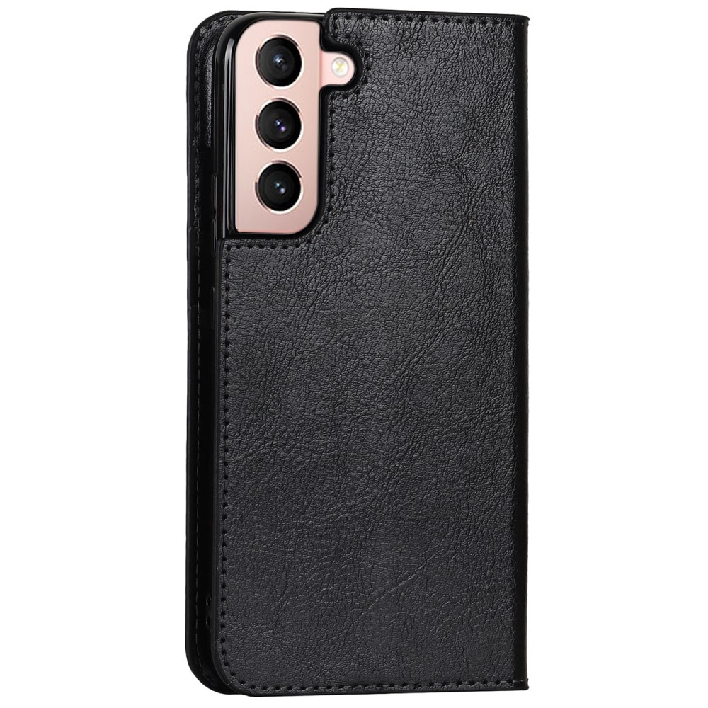 Cover Portafoglio in vera pelle Samsung Galaxy S22 nero