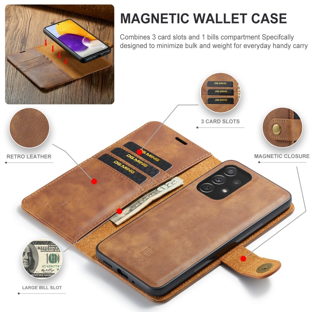 Cover portafoglio Magnet Wallet Samsung Galaxy A73 5G Cognac
