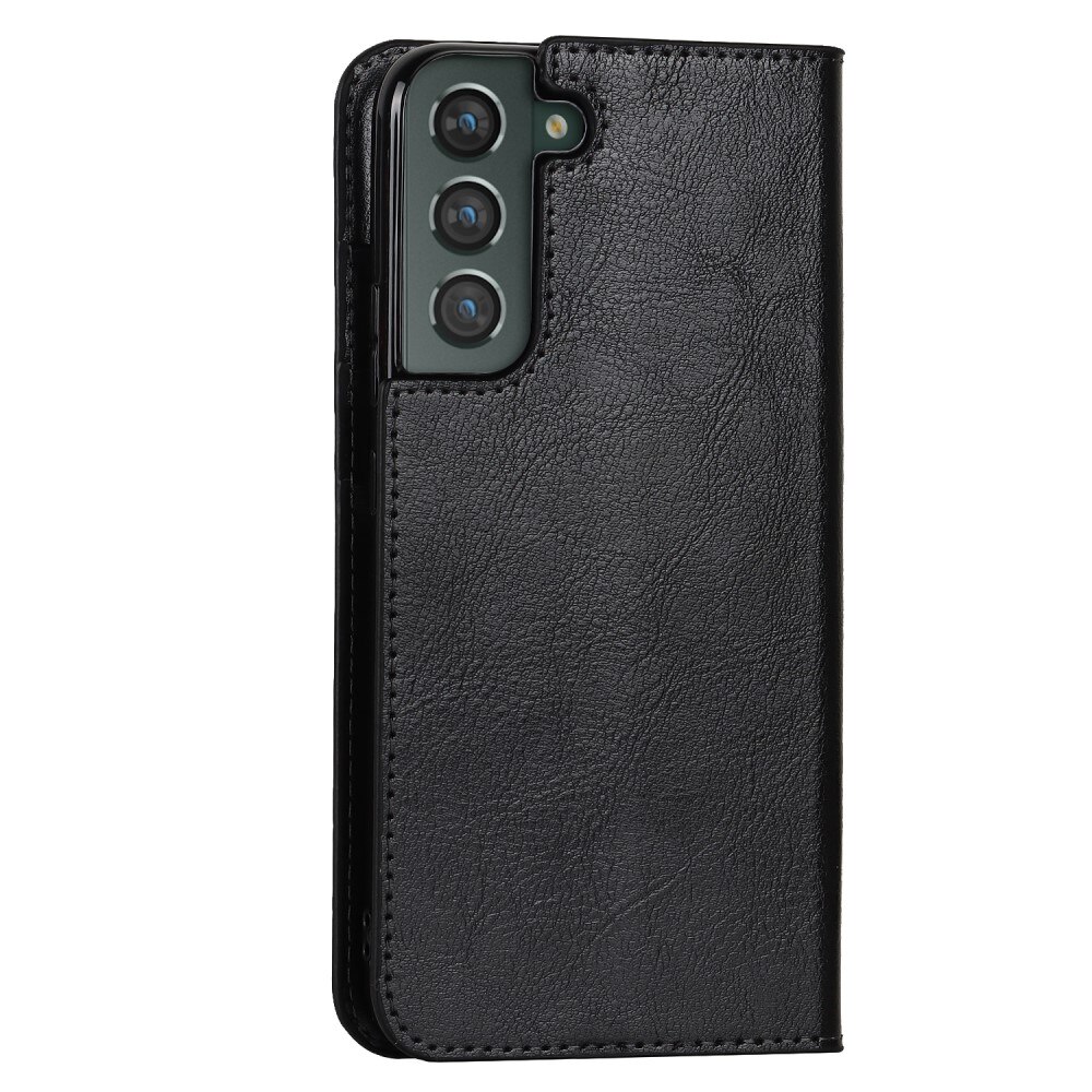 Cover Portafoglio in vera pelle Samsung Galaxy S22 Plus nero