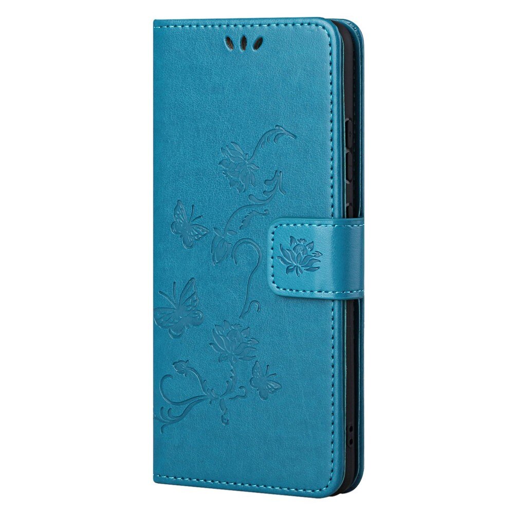 Custodia in pelle a farfalle per Samsung Galaxy A23, Blu