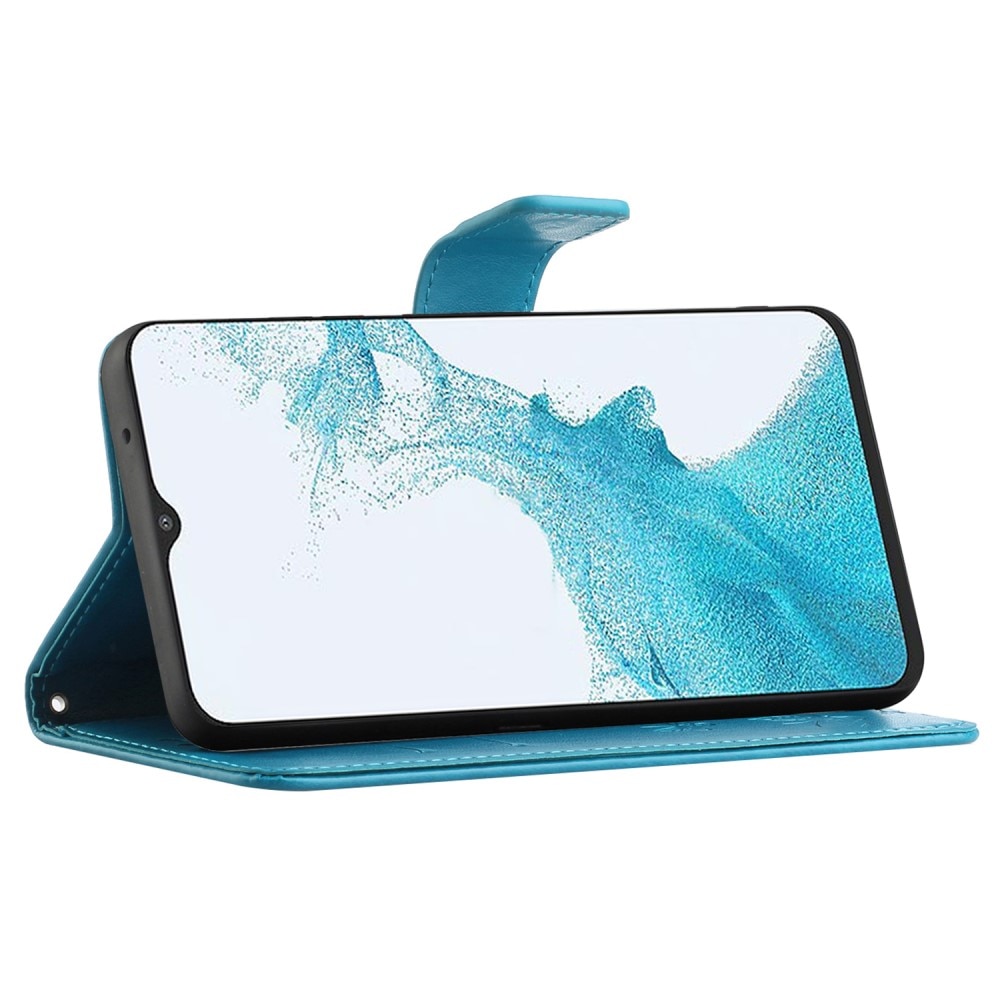 Custodia in pelle a farfalle per Samsung Galaxy A23, Blu