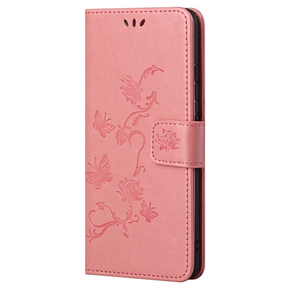 Custodia in pelle a farfalle per Samsung Galaxy A23, rosa