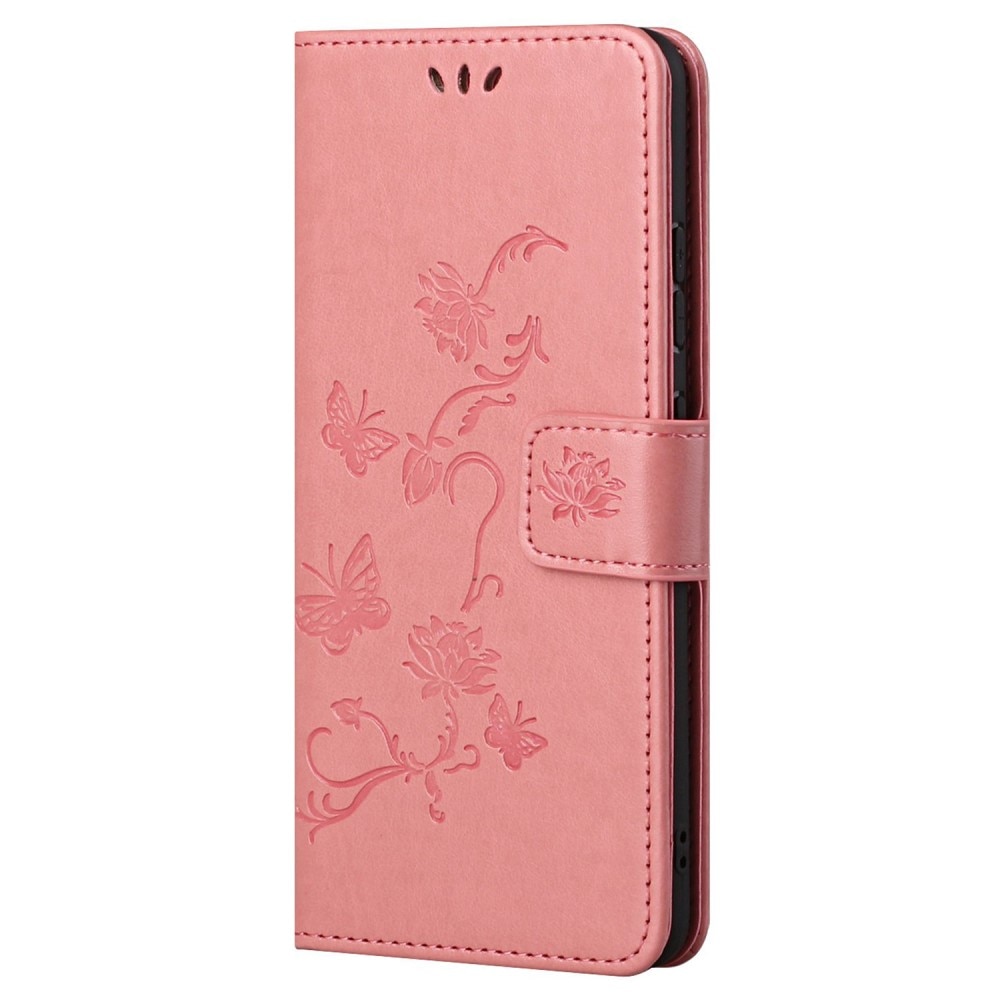 Custodia in pelle a farfalle per Samsung Galaxy A23, Rosa