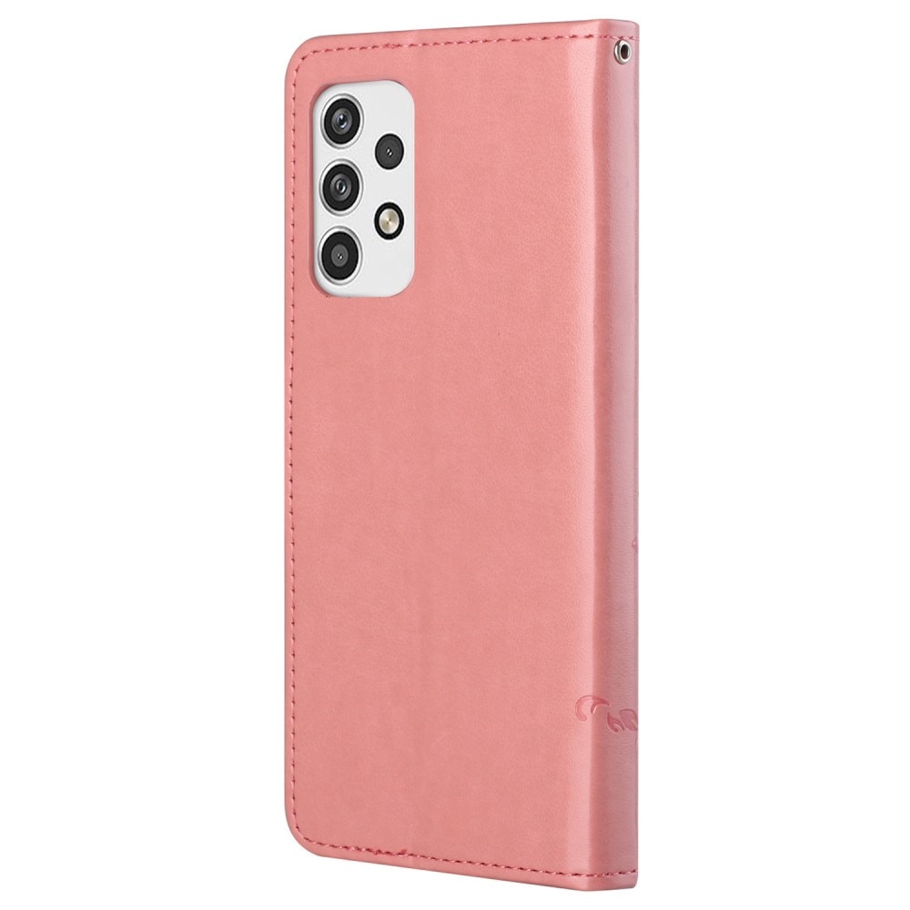 Custodia in pelle a farfalle per Samsung Galaxy A23, rosa